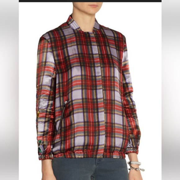 Preen by Thornton Bregazzi Line Collection Bomber Jacket hand embroidery…